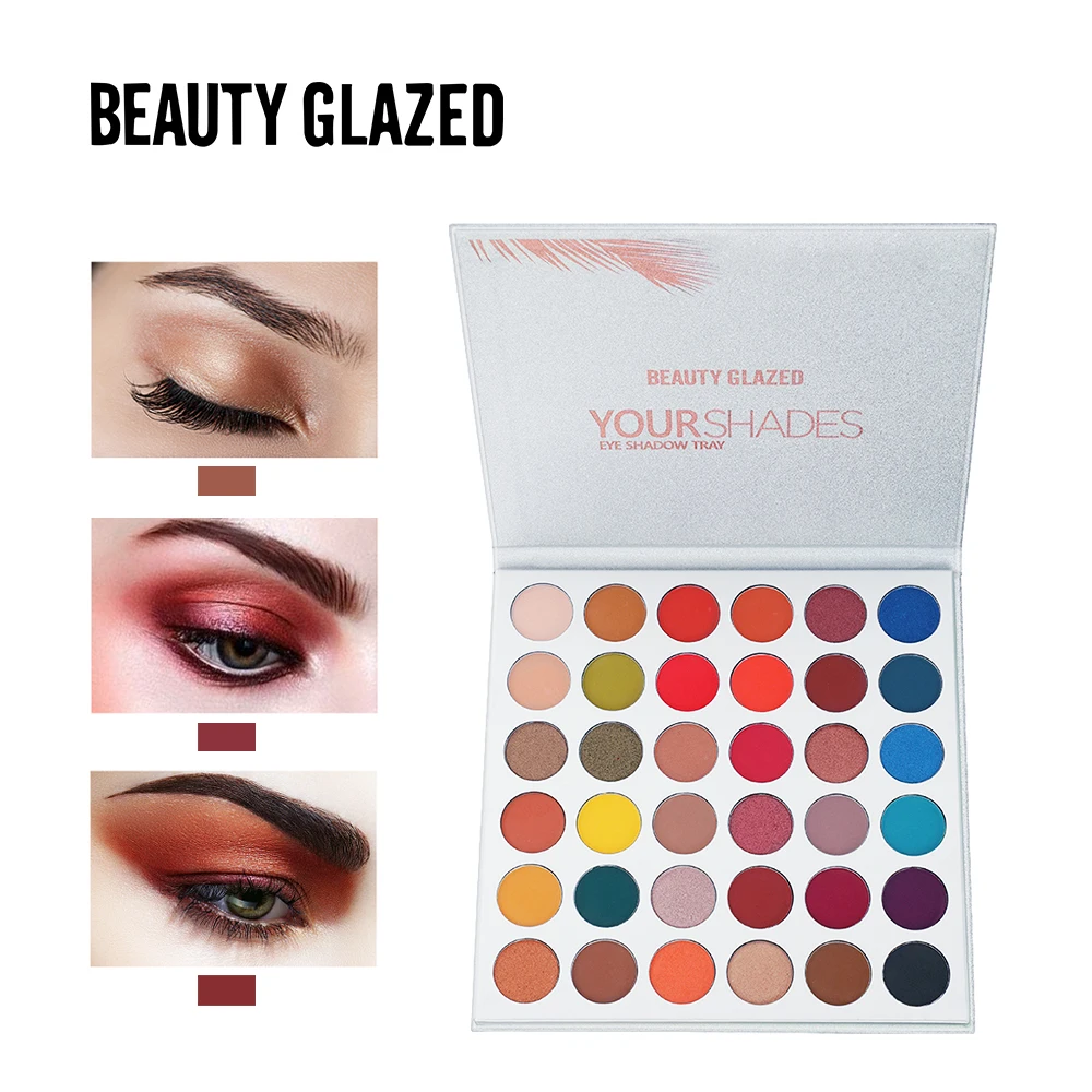 Палитра теней для век 2020 Beauty Glazed 36 цветов блестящие пигментированные тени