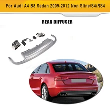 PP Car Styling Rear Lip Bumper Diffuser With Exhaust Muffler Tips For Audi A4 B8 Sedan 4 Door Non Sline S4 RS4 2009-2012