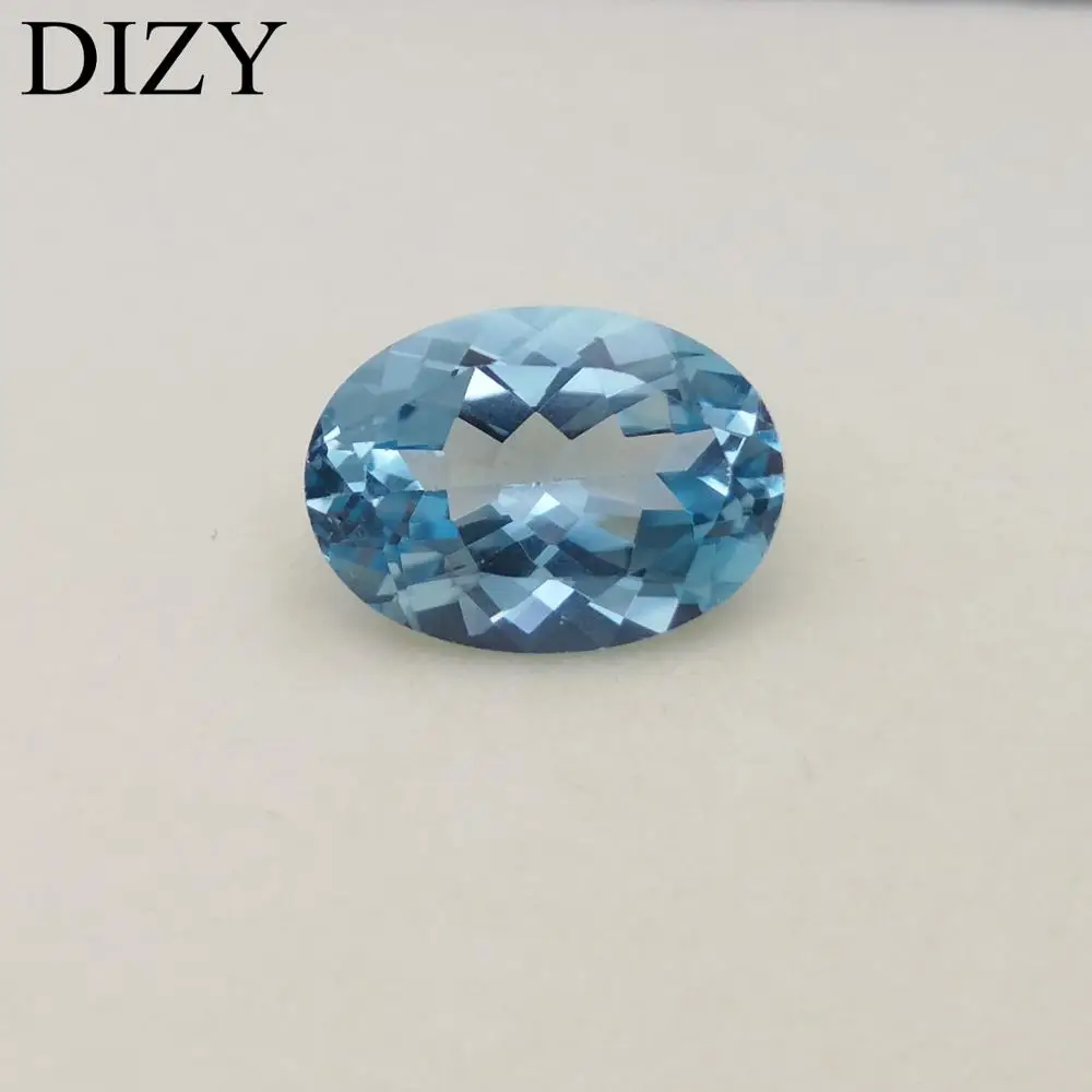 DIZY Небесно-Голубой топаз овальной граненой огранки 13*18 мм 14.5Cts натуральный