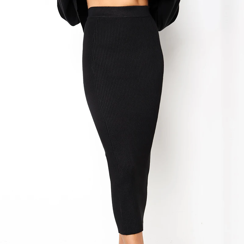 Леди сексуальная узкая с завышенной талией Bodycon лето тонкий карандаш однотонный, стрейч юбка