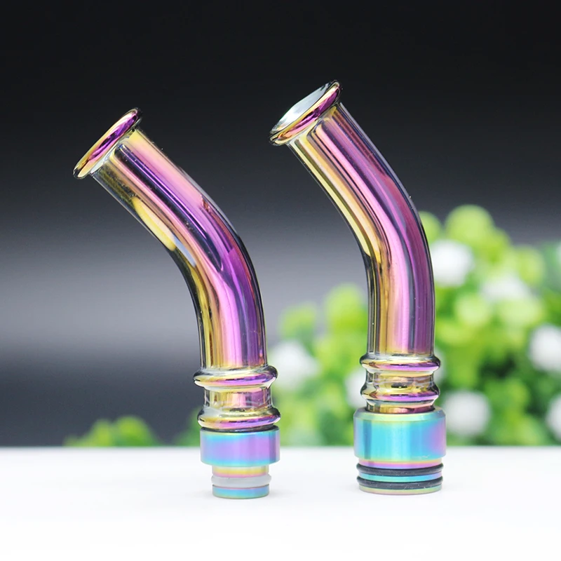 

Rainbow Long Curved Glass 510/810 Drip Tip Mouthpie for e-Cigarette 510/810 Thread Atomizer Tank Vape Vaporizer RTA