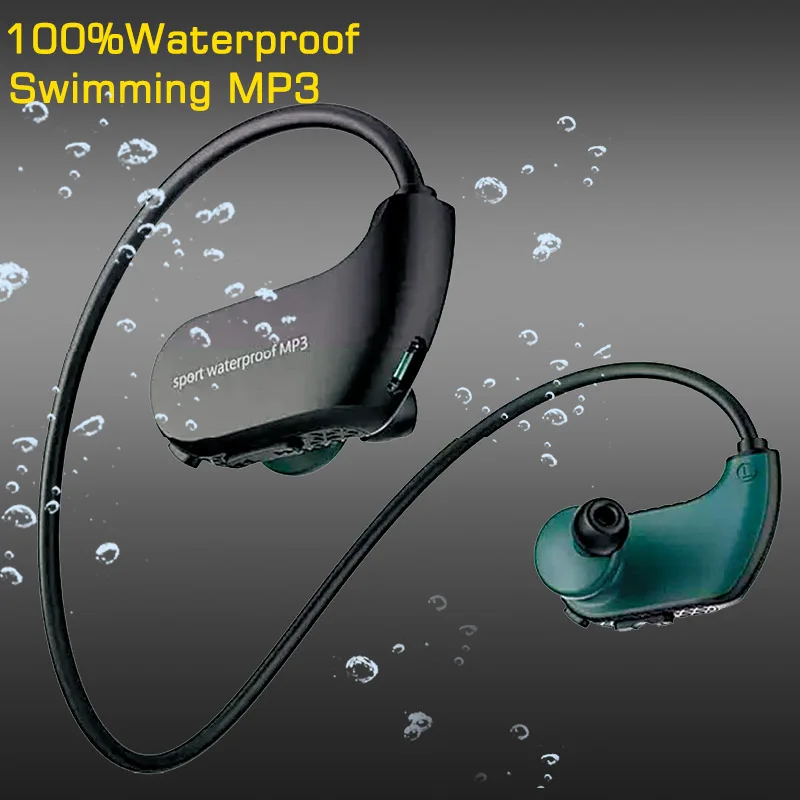 Original 100% Waterproof Mp3 Player Swimming Earphones IPX8 Sport Earbuds 8GB MP3 Headphones USB Mini HIFI Music Player Speaker
