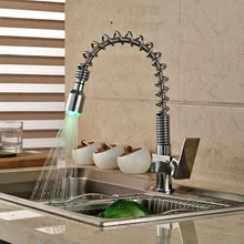 Хромированный латунный горячий и холодный вытяжной кухонный кран для раковины с двойным распылителем кухонный смеситель кран на бортике