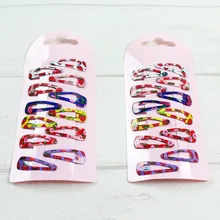 12 шт. высокое качество крошечная печать оснастки заколки для детей Твердые Matel шпильки для волос для девочек аксессуары Зажимы