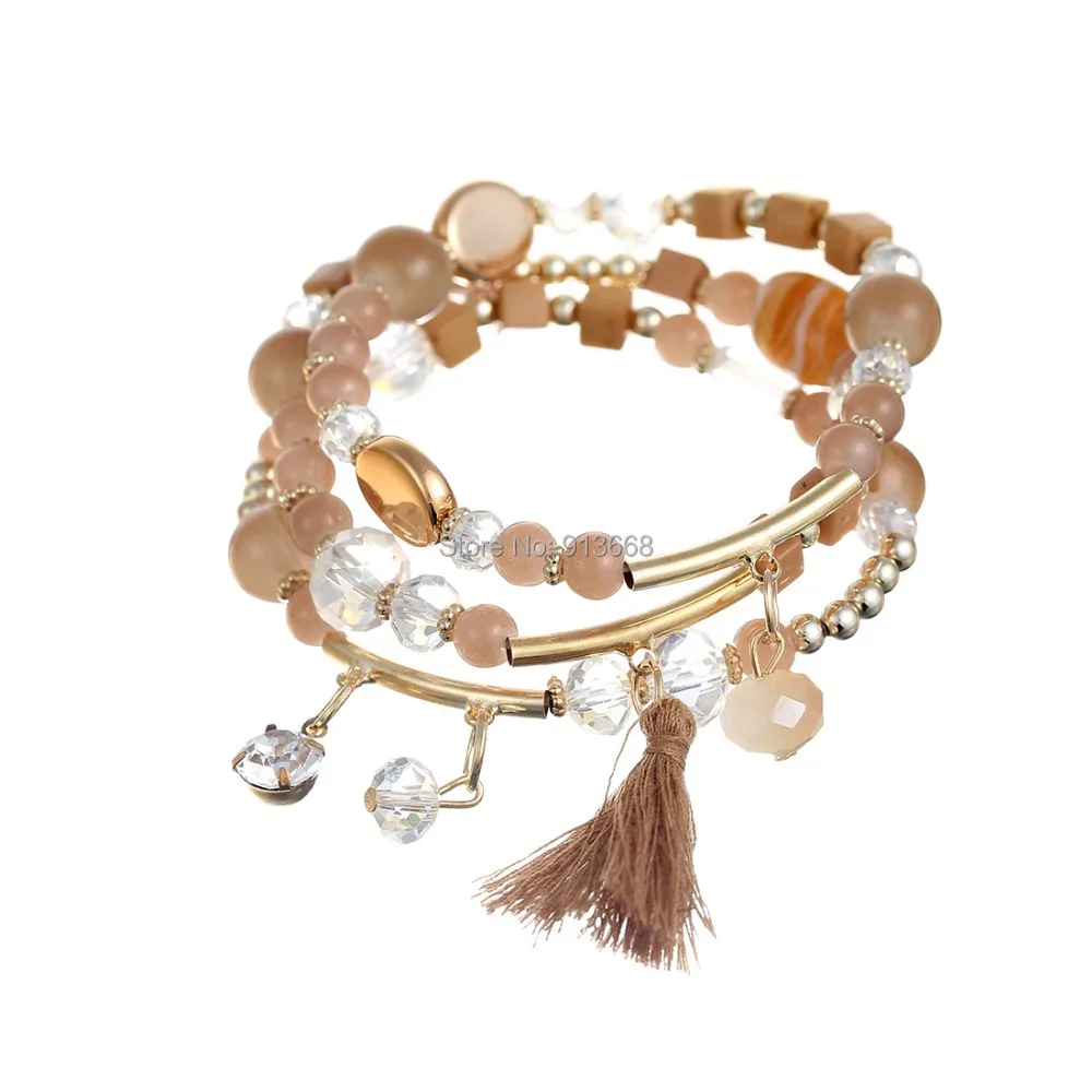 

ZOSHI Boho Designer Fashion Multilayer Crystal Beads Tassel Bracelets & Bangles Pulseras Mujer Jewelry for Women Gift