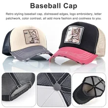Embroidered baseball cap summer breathable mesh baseball cap truck driver hat cat embroidery Embroidered baseball cap summer breathable mesh baseball cap truck driver hat cat embroidery