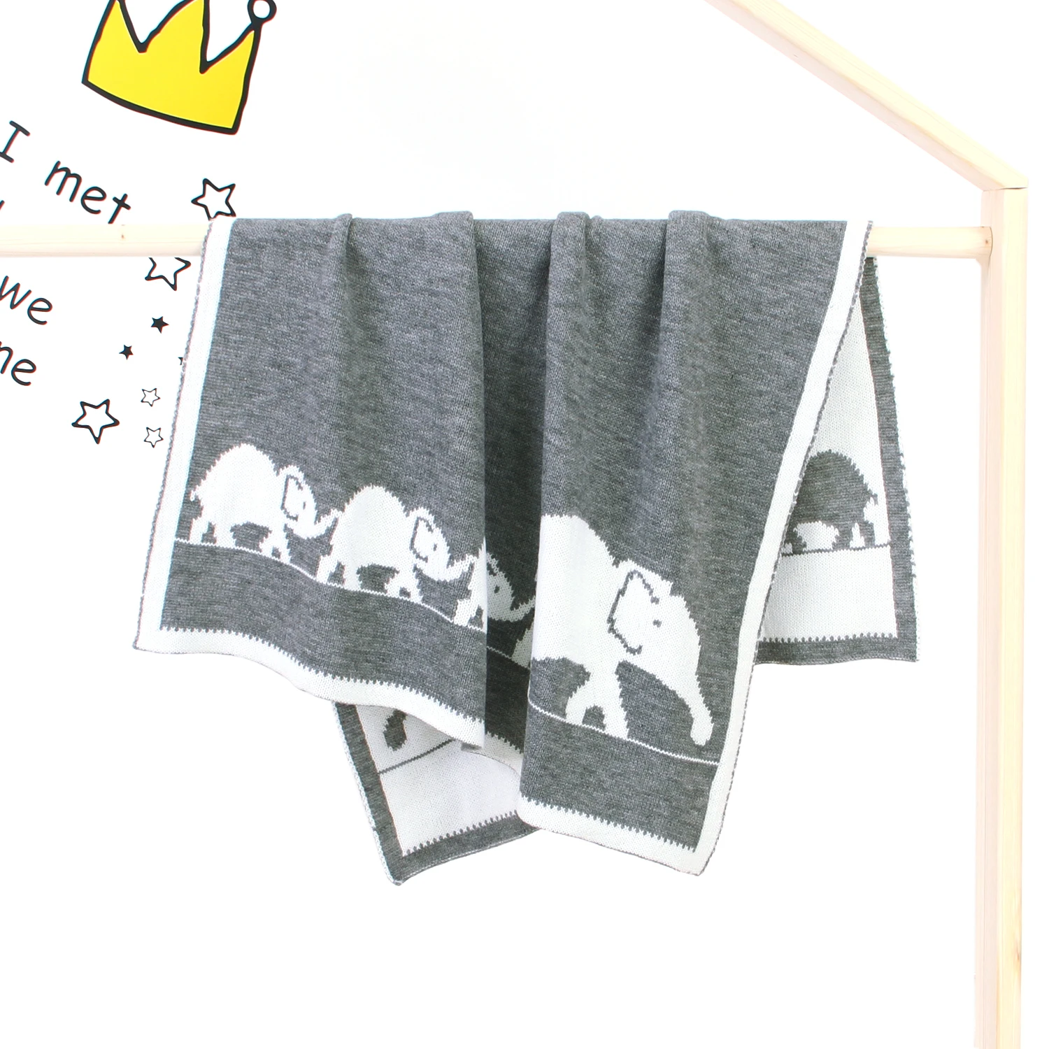 Baby Blankets Knitted Soft Newborn Swaddle Wrap Animal Elephant Toddler Boys Girls Throws Quilt Kid Sofa Bedding Blanket Cartoon