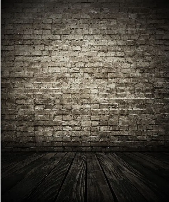 8x15FT Indoor Silver Bricks Wall Dark Wooden Floor Custom 