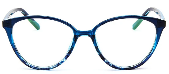 Ретро милые очки кошачий глаз компьютерные оправы для женщин очки прозрачные очки для чтения PC прозрачные линзы винтажные очки - Цвет оправы: blue floral