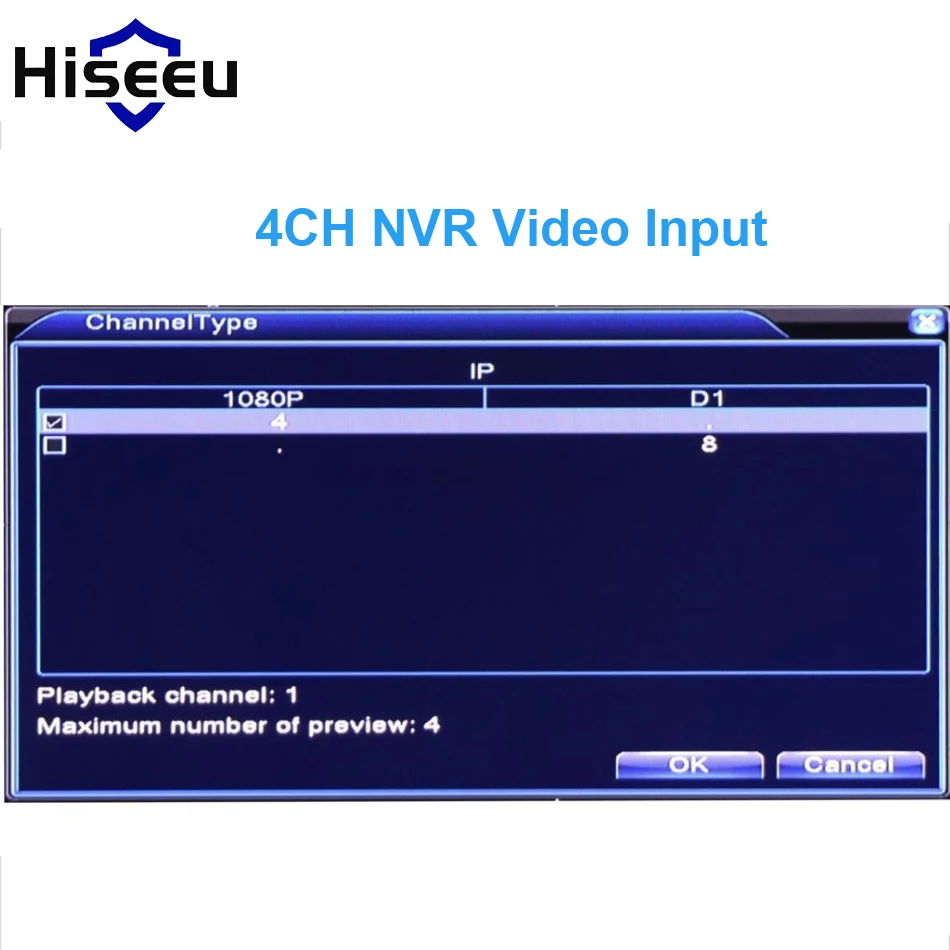 Hiseeu 4Ch 8Ch Mini NVR real P2P CCTV network video recorder VGA HDMI ouput ONVIF 2.0 For 1080P IP Camera Security System XMeye