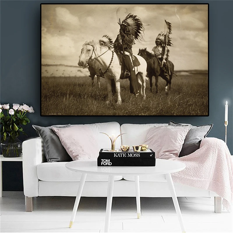 

Abstract Black and White Native Posters and Prints Oil Painting on Canvas Cuadros on the Wall Picture for Living Room