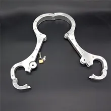 High quality metal bondage restraints neck collar and hand cuffs erotic toys bdsm fetish slave collars steel handcuffs for sex