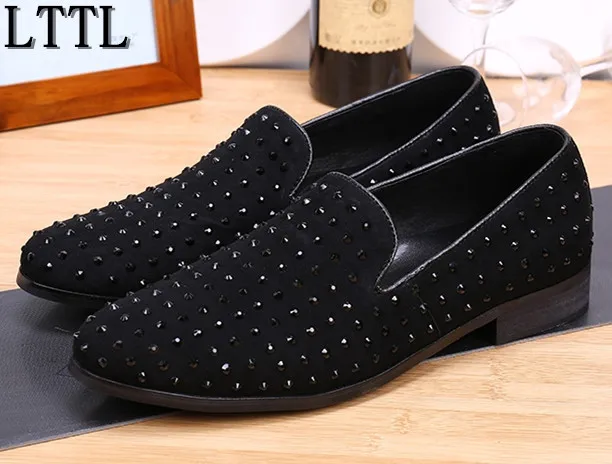 black spike dress shoes