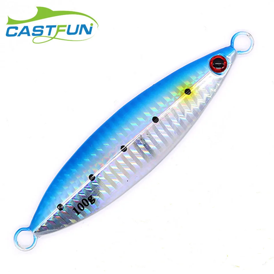 

CASTFUN Slow Jigs 100g 130g 160g 200g Slow Jigging Metal Jig Heavy Metal Lures Jig Fishing Saltwater Fishing Lures