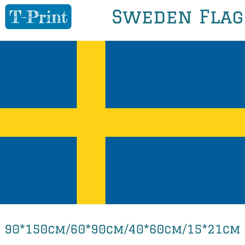

90*150cm/60*90cm/40*60cm/15*21cm Sweden National Flag 3x5ft Hanging Flag