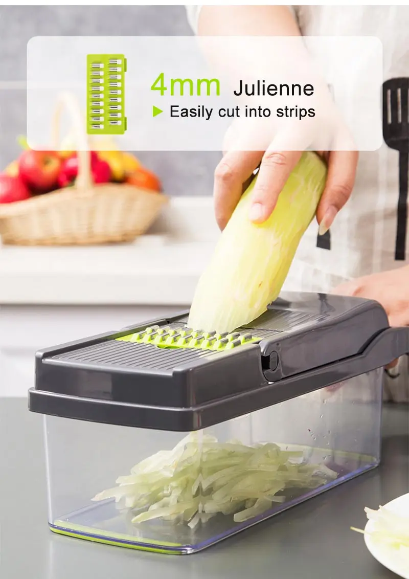 8In1Multifunctional Vegetable Cutter Potato Slicer Carrot Grater Kitchen Accessories Gadgets Steel Blade Kitchen Tool овощерезка