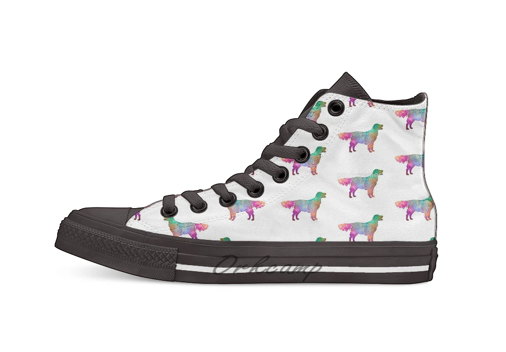 

Flat Coated Retriever in watercolor High Top Canvas Shoes Flat Casual Custom Unisex Sneaker Drop Shipping