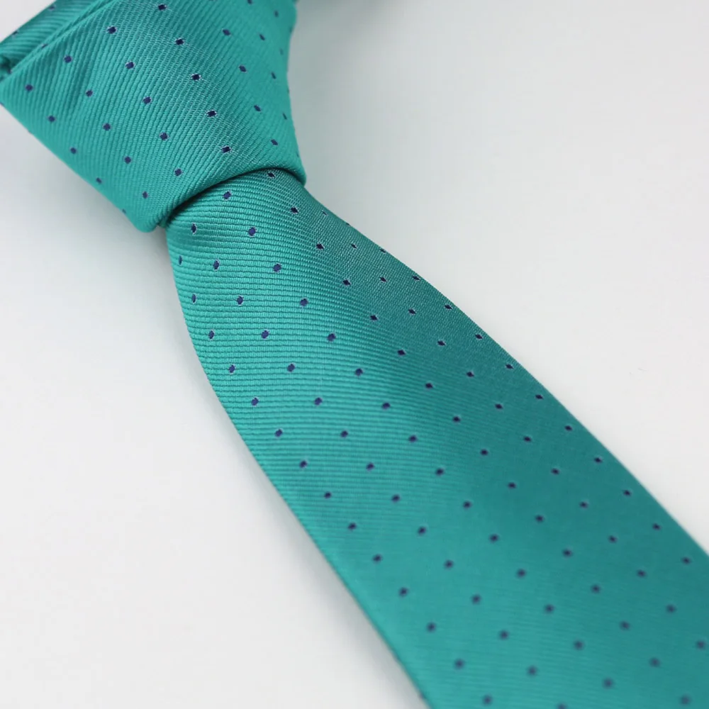 

Men's Suit Ties New Design Turquoise With Blue Spots Two Tone NeckTie Skinny Tie 7cm Dress Shirts Wedding Cravat Gravatas