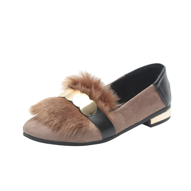 

2018 Spring Ladies Plush Shoes Ballet Flats Women Slip On Flat Shoes Woman Ballerinas Casual Sapato Womens Loafer Moccasins #40B