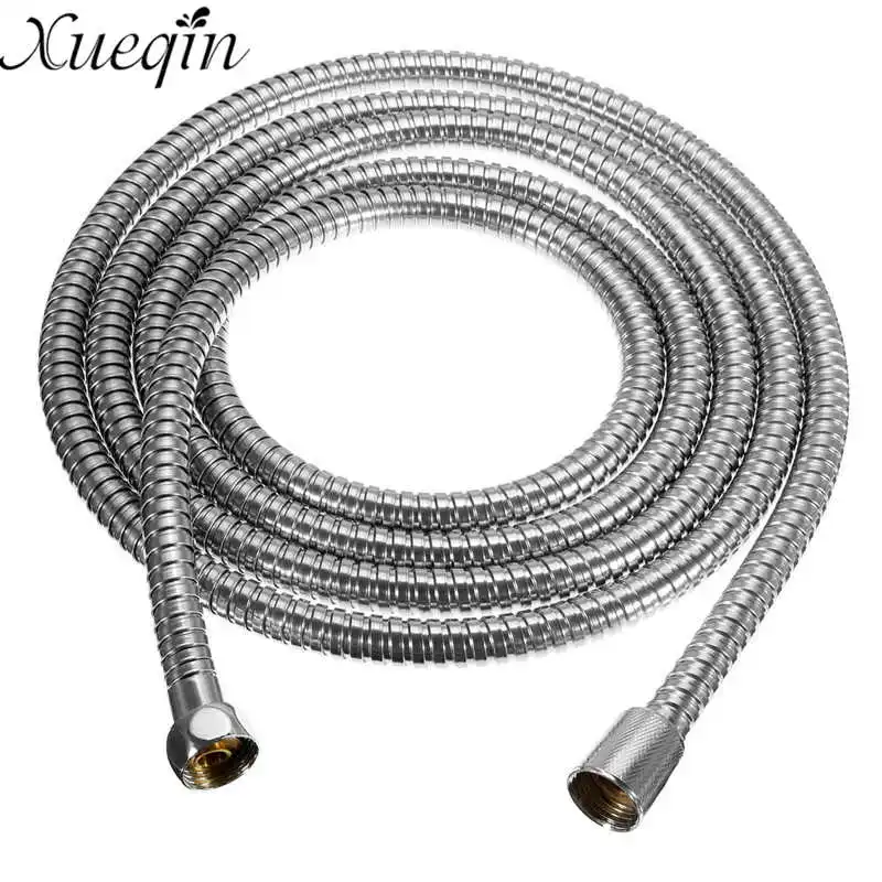 Xueqin الفولاذ الصلب 3 متر أنابيب المياه دش الحمام دش الأنابيب خرطوم لينة مرنة فضية اللون المشترك السباكة خراطيم