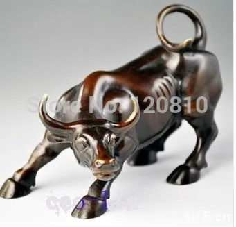 

Big Wall Street Bronze Fierce Bull OX Statue 8inch