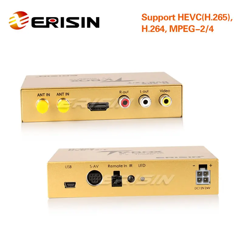 Erisin ES338 автомобильный мобильный цифровой HDTV телефон ресивер HEVC H.265 H.264 HDMI USB 160
