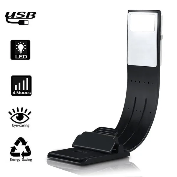 

LED Portable Reading Book Light For Kindle/eBook Readers with Detachable Flexible Clip USB Rechargeable Lamp
