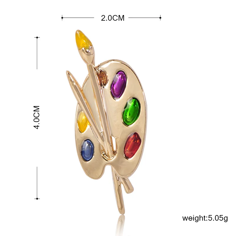 Funmor Casual Palette Brooches Enamel Pins Painter Artist Dress Windbreaker Bag Decoration Jewelry Exhibition Accessories Gifts
