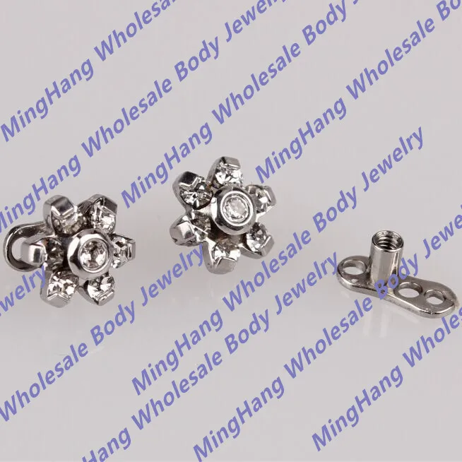 

316L Surgical Steel Inlay Dermal Anchor Body Piercing Jewelry 10pcs/lot