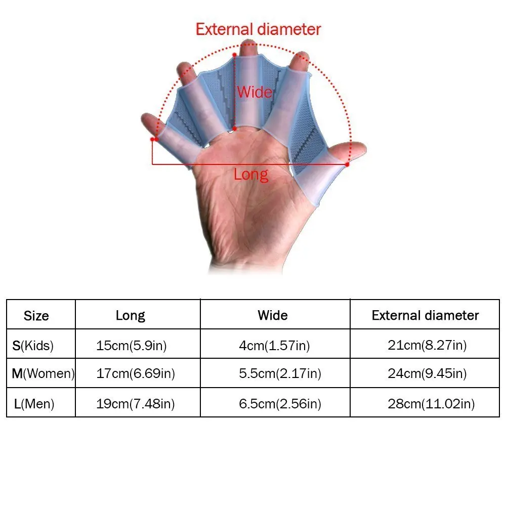Подробные сведения пара перчатка для плавания О Силиконовых ручных плавниках для плавания силиконовые ласты для обучения весло перчатки для дайвинга s m l
