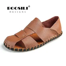 Erkek Ayakkabi/сандалии для мужчин; ограниченное количество; Sandalias Hombre Boosili; Новинка года; Мужские дышащие туфли на плоской подошве с поперечным Ремешком
