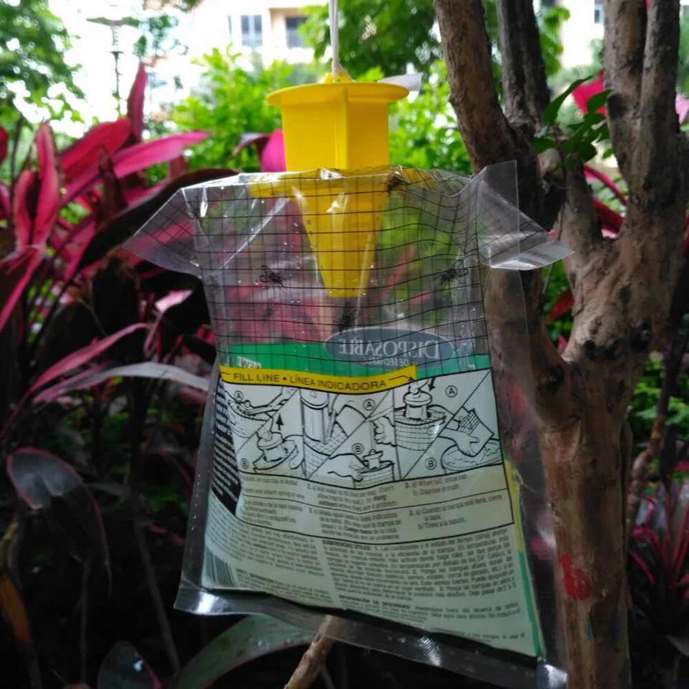 

Fly Trap Catcher Bug Mosquito Killer Moth Insect Killer Pest Control Products Disposable Plastic Hanging Bait Bag Dropshipping