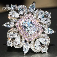 Ювелирные изделия yayi принцесса огранка 8,6 карат белый циркон серебряный цвет обручальные кольца с сердцем вечерние кольца для девочек Подарки 881