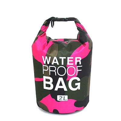 2L/5L/10L/15L/20L/30L океан пакет водонепроницаемый мешок сухой мешок Открытый Камуфляж ПВХ сумки для спорта плавание Кемпинг Рыбалка рафтинг - Цвет: 2L pink