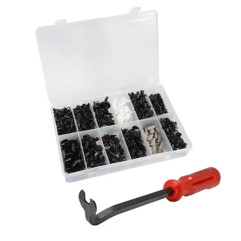

350 Pcs Auto Car Push Retainer Pin Rivet Trim Clip Panel Moulding Assortments Set With 1 Pcs Screwdriver for Toyota Honda Ford