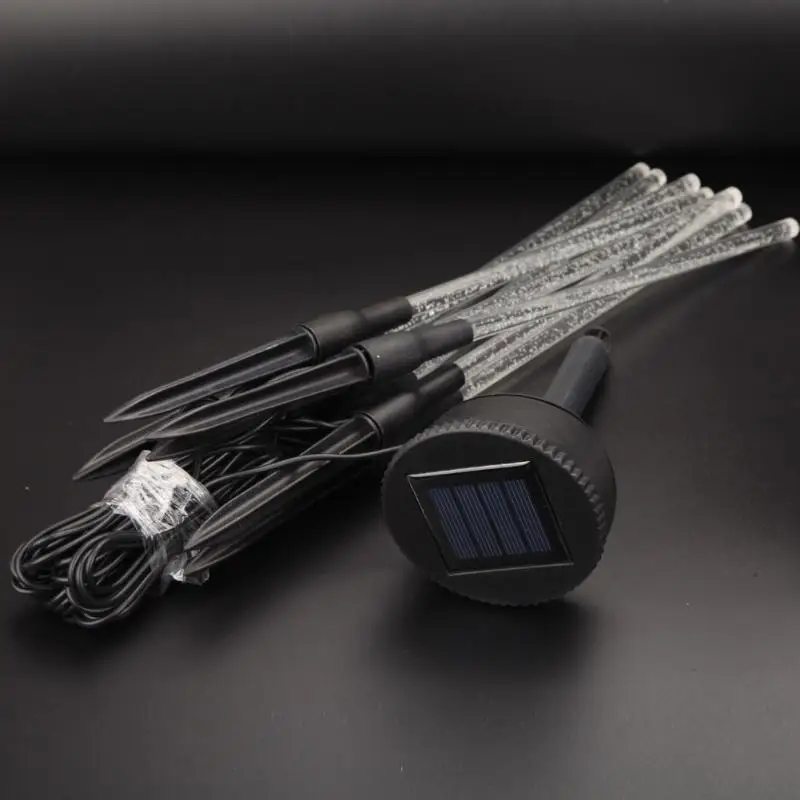 

8pcs/set Crystal Bubble LED Solar Powered Lamps Street Decorative Led Light Rechargeable Garden Border Stick Lights Path Decor