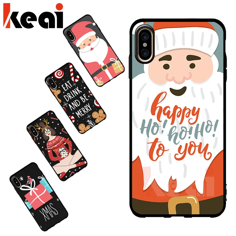 

Phone Case For Apple iPhone XR X Xs Max Santa Claus Pattern Silicone Back Cover For iPhone Xs Max Soft TPU Ultra Thin Case Coque