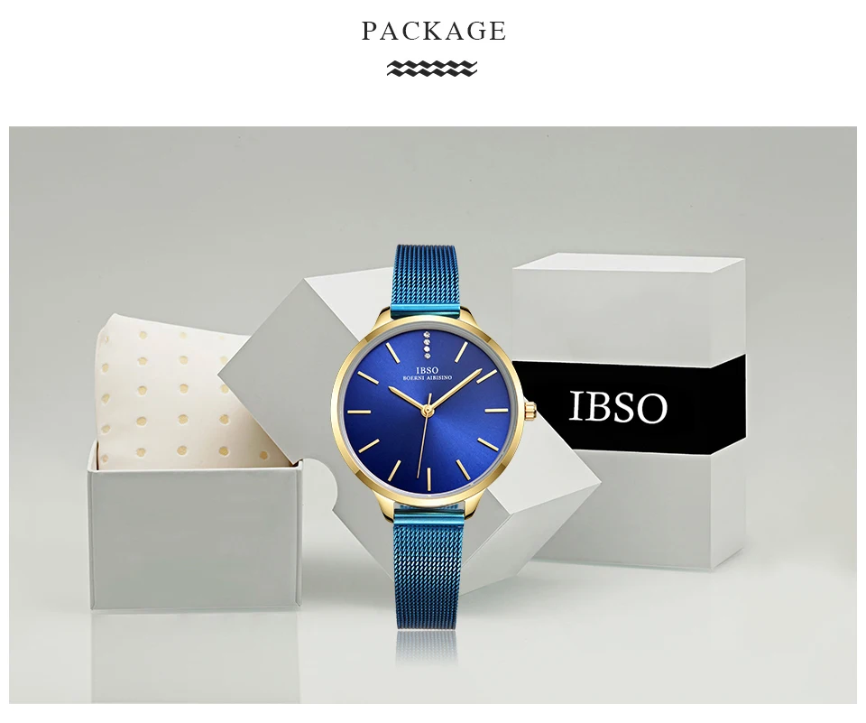 IBSO женские кварцевые часы фирменный дизайн наручные часы для женщин наручные часы с ремешком из нержавеющей стали