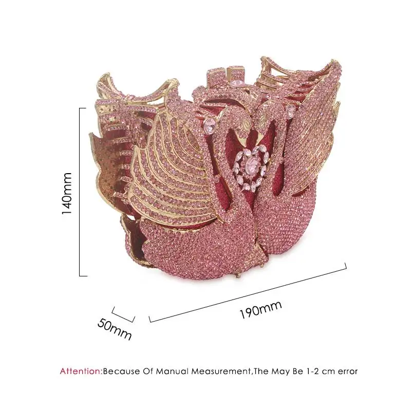Новое животное Радуга лебедь форма клатч женская Роскошная вечерняя сумка Хрустальный клатч ручные сумки Шикарный кошелек Свадебный пакет