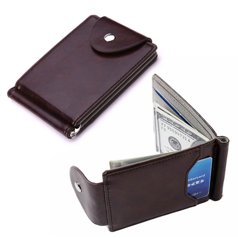 Men Ultra Thin Wallet Minimalist Slim Wallet Money Clip Credit Card Holder
