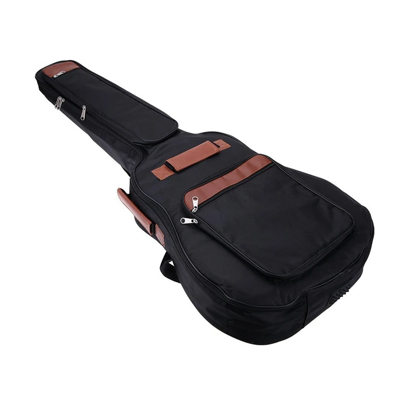 41inch Guitar Backpack Shoulder Straps Pockets 8mm Cotton Padded Gig Bag Case - Цвет: Black