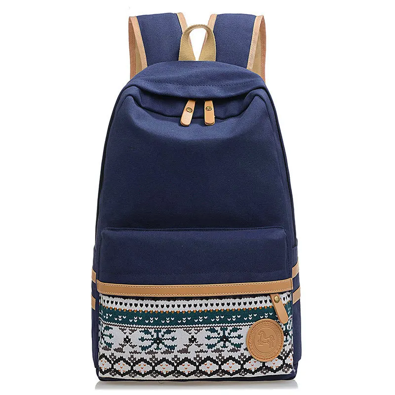 Brand Korean Canvas Printing Backpack Women School Bags for Teenage