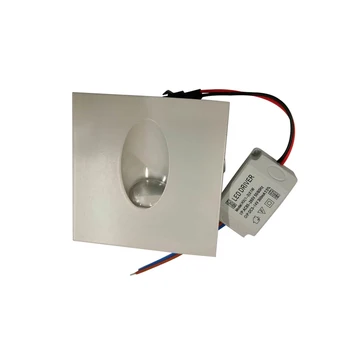 

LED Recessed Wall Lamp, Square Recessed LED Step Stairs Lamp Porch Pathway Light 1W 3W Basement Bulb Light 85-265V white/black