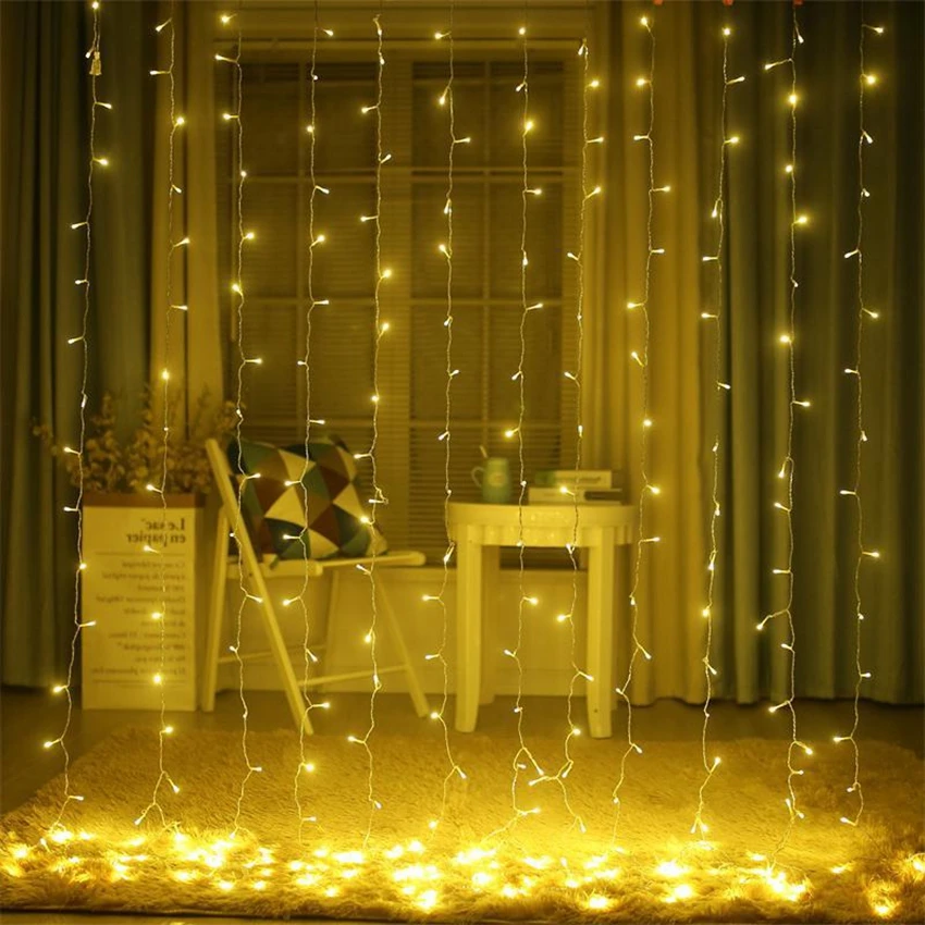 3m 3m 300 Led Curtain Light String Ramadan Fairy Lights Led String Lights Wedding Christmas Guirlande Party Decoration Outdoor Led String Aliexpress