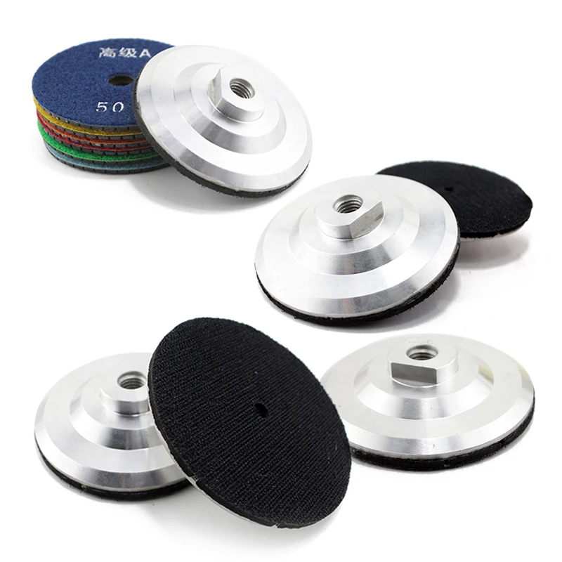 

10 PCS M14 Aluminum Polishing Disk 4 inch 100mm Hook & Loop Sanding Pad Holder Pads Diamond Tools Aluminum Pads Holder