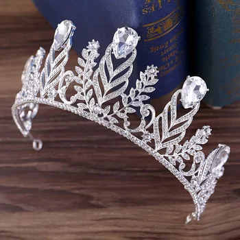 

Luxury Jewelry Women Bridal Tiara Crown Rhinestone Leaves Pageant Prom Crown Wedding Hair Accessories Bride Headband SL