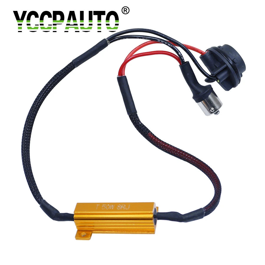 

YCCPAUTO 1156 Car Resistor Canbus Cable No Flickering Error Decoder BA15S BAU15S P21W Canceller LED Light Loading 50W