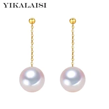 YIKALAISI 925 стерлингового серебра ювелирные изделия Мода натуральный пресноводный перламутровый ювелирные изделия Длинные серьги жемчуг для женщин лучшие подарки