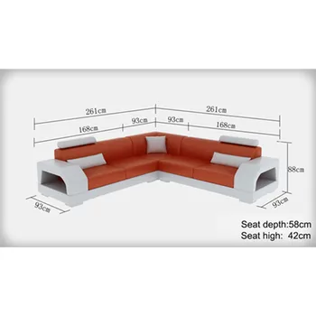 

Modern 4 seat 1 corner seat leather sofa set furniture
