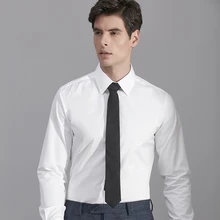 Высокое качество Для Мужчин's Regular Fit платье рубашки с длинным рукавом Solid Цвет Формальные Бизнес костюм для встречи белая рубашка для Для мужчин